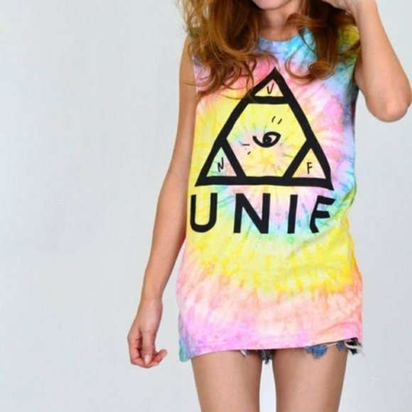 UNIF Tops - UNIF rainbow tie dye muscle tank